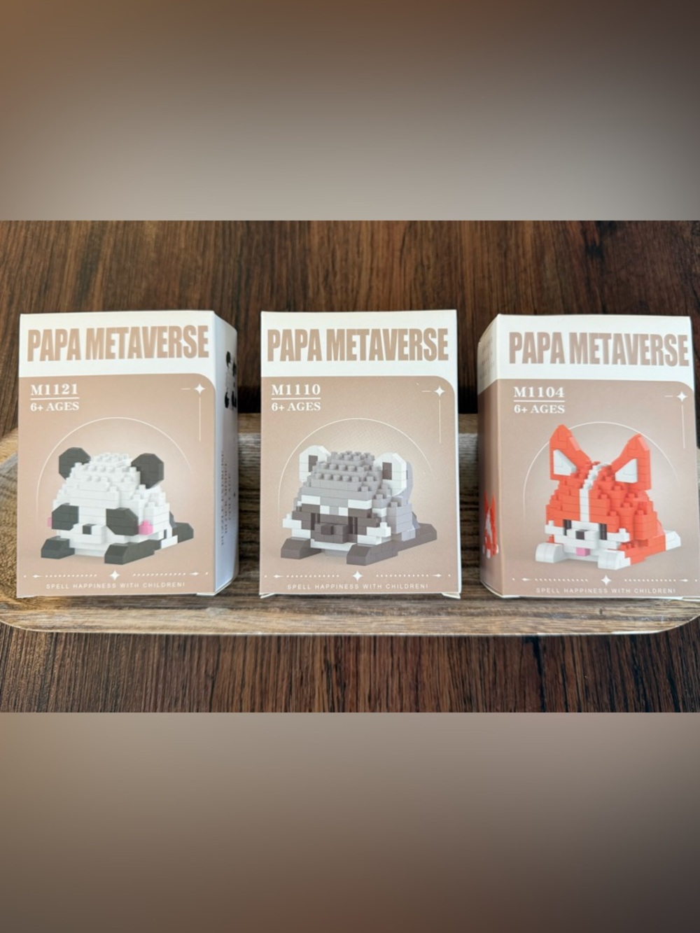 Papa Metaverse Animal Figure Trio Building Blocks